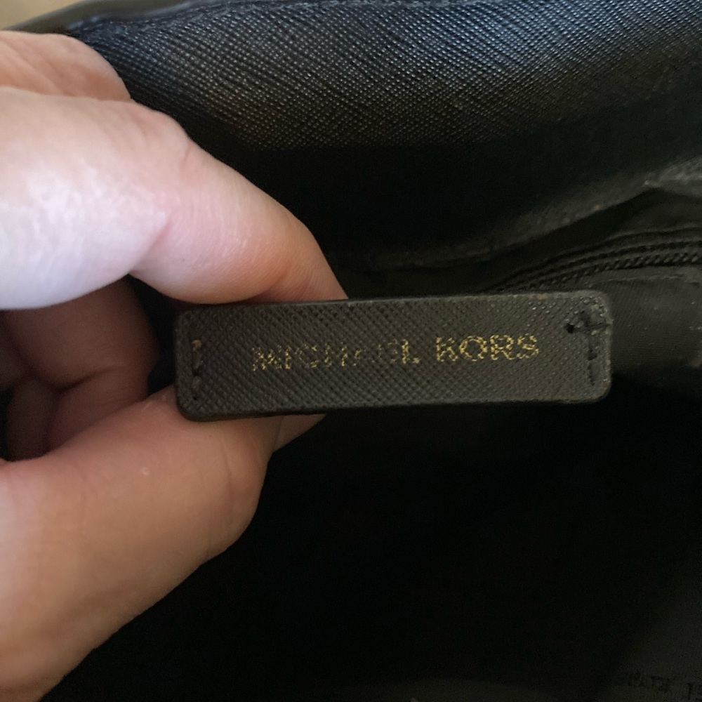 Black Large Canvas MK Michael Kors preloved tote ahoulderbag - Picture 8 of 13